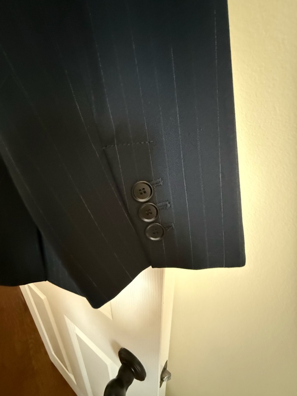 Navy Blue Oversized Classic Pinstriped Tailored Jacket from Zara - Picture 9 of 15